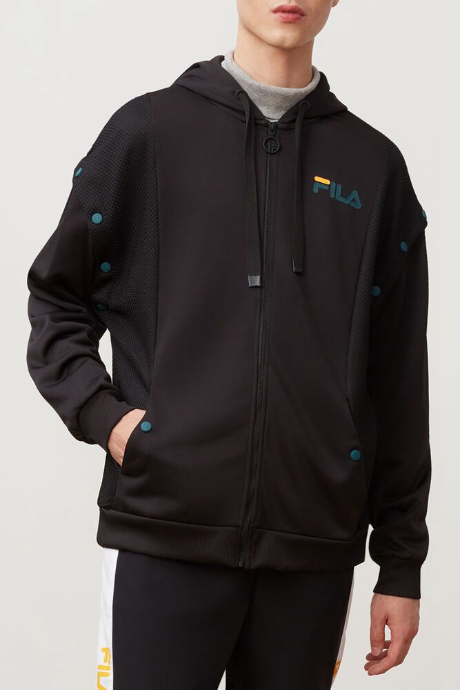 Fila Jacket Mens Black Zee Snap Off Sleeve - Ireland 72508-EGWB